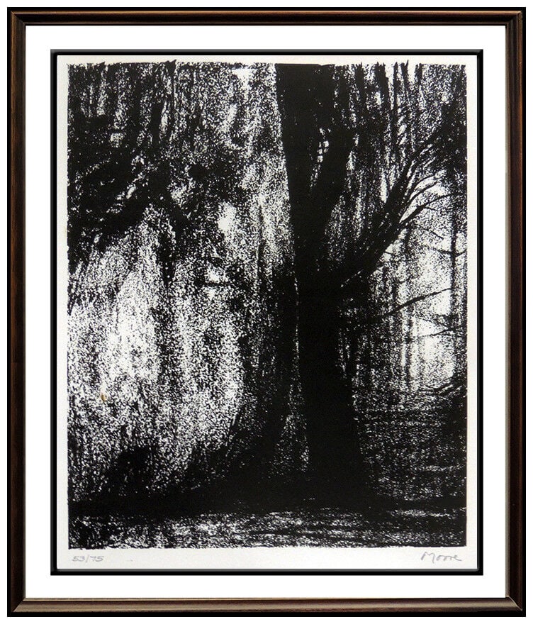 Henry Moore Original Lithograph Hand Signed Abstract The Forest Landscape Art (1 of 5)