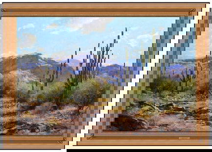 Robert Peters Large Original Oil Painting On Canvas Signed Landscape Framed Art: This Lot Includes:Gallery Coa & Free Domestic Shipping (*Insurance And International Shipping For An Additional Charge)Artist: Robert PetersTitle: August AfternoonMedium: Oil Painting On CanvasSize: 2