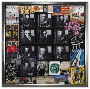 Peter Tunney Large Original Mixed Media Painting Andy Warhol Collage Signed Art: This Lot Includes:Gallery Coa & Free Domestic Shipping (*Insurance And International Shipping For An Additional Charge)Artist: Peter TunneyTitle: 44" x 44"Medium: 48" x 48"Size: 44" x 44"Framed: 48" x