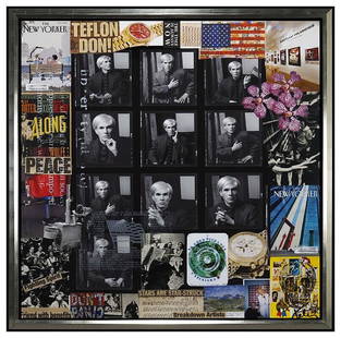 Peter Tunney Large Original Mixed Media Painting Andy Warhol Collage Signed Art: This Lot Includes:Gallery Coa & Free Domestic Shipping (*Insurance And International Shipping For An Additional Charge)Artist: Peter TunneyAndy Warhol (Teflon Don!)Medium: Mixed Media Painting and Col