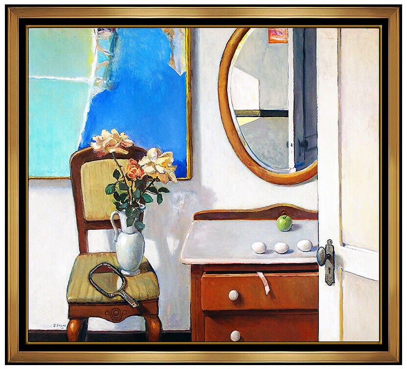 Robert Aaron Frame Large Original Oil Painting On Canvas Interior Signed Artwork (1 of 6)