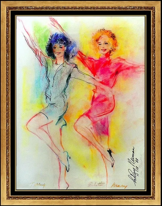 Leroy Neiman Original Pastel Painting The Rockettes Signed Female Artwork Oil (1 of 5)