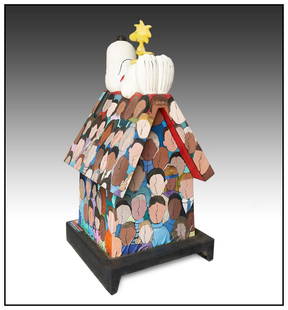 Charles Schulz Large Painted Snoopy Doghouse Sculpture Peanuts Woodstock Artwork: This Lot Includes:Gallery Coa & Free Domestic Shipping (*Insurance And International Shipping For An Additional Charge)Artist: Charles SchulzTitle: Doghouse Days Of SummerMedium: Hand Painted Resin Sc