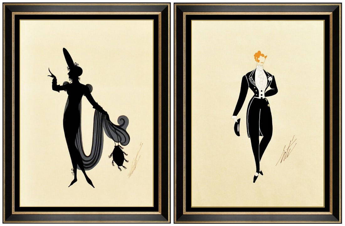 Erte 2 Original Ballet Costume Design Gouache Painting Fashion Signed ...