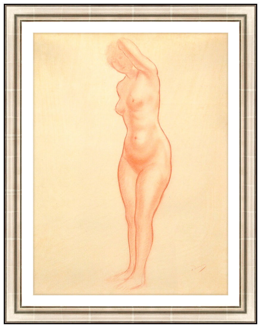 Andre Derain Original Female Portrait Drawing Sanguine Pastel Signed Framed Art: This Lot Includes:Gallery Coa & Free Domestic Shipping (*Insurance And International Shipping For An Additional Charge)Artist: Andre Derain Title: Femme NueMedium: Pastel DrawingSize: 24" x 18" Framed