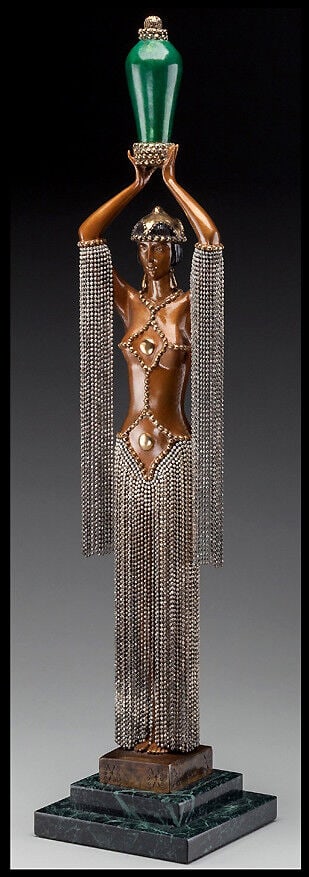 Erte Signed Bronze Sculpture Emerald Vase Original Art Deco Antique Female Large: This Lot Includes:Gallery Coa & Free Domestic Shipping (*Insurance And International Shipping For An Additional Charge)Artist: ErteTitle: EMERALD VASEMedium: BronzeSize: 24"HSigned: in bronzeNumber: 3