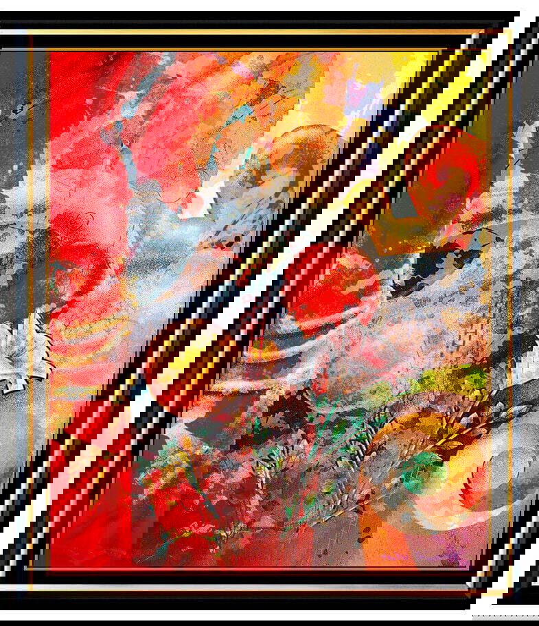 Yankel Ginzburg Original Acrylic Painting On Board Signed Modern