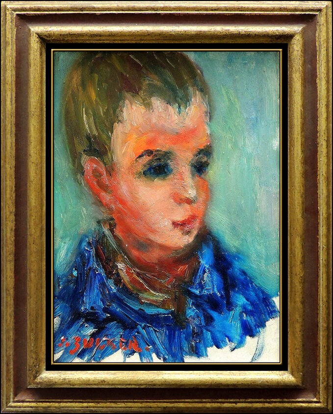 Jacques Zucker Original Painting Oil On Canvas Child Portrait Artwork Signed (1 of 3)