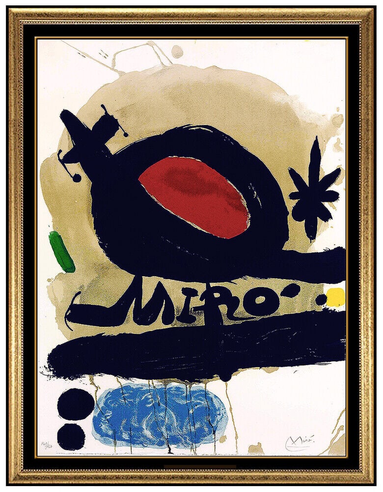 Joan Miro Original Color Lithograph L'Oiseau Solaire Lunaire Hand Signed Artwork (1 of 5)