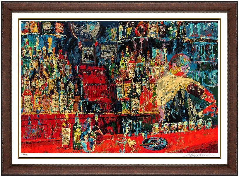 Leroy Neiman Irish American Bar Large Original Color Serigraph Hand Signed Art (1 of 5)