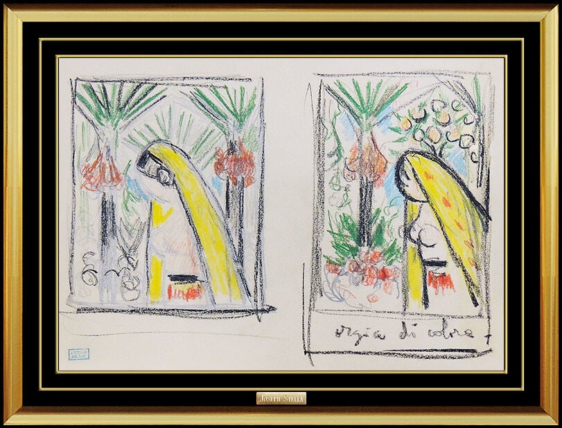 Joseph Stella Pastel Painting Original Modern Color Portrait Authentic Art Oil: This lot includes:Gallery COA & free domestic shipping (*insurance and international shipping for an additional charge)Artist: Joseph Stella Title: Study of WomenMedium: Pastel Painting Size: 7 x 10"F