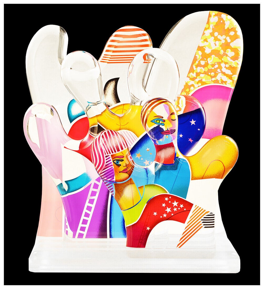 Yankel Ginzburg Large Acrylic Sculpture Emerging Modern Abstract Hand Signed Art (1 of 5)