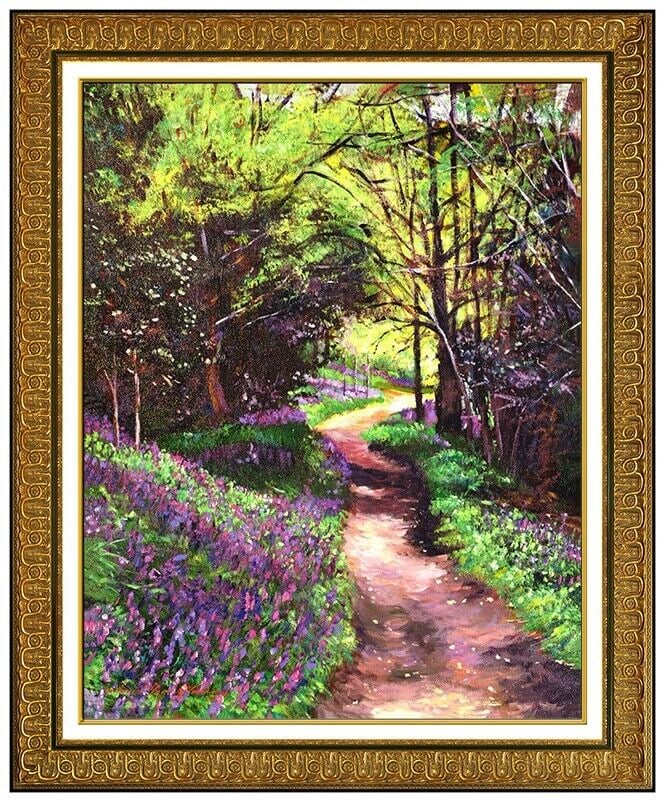 David Lloyd Glover Original Oil Painting On Board Floral Landscape Signed Framed (1 of 4)