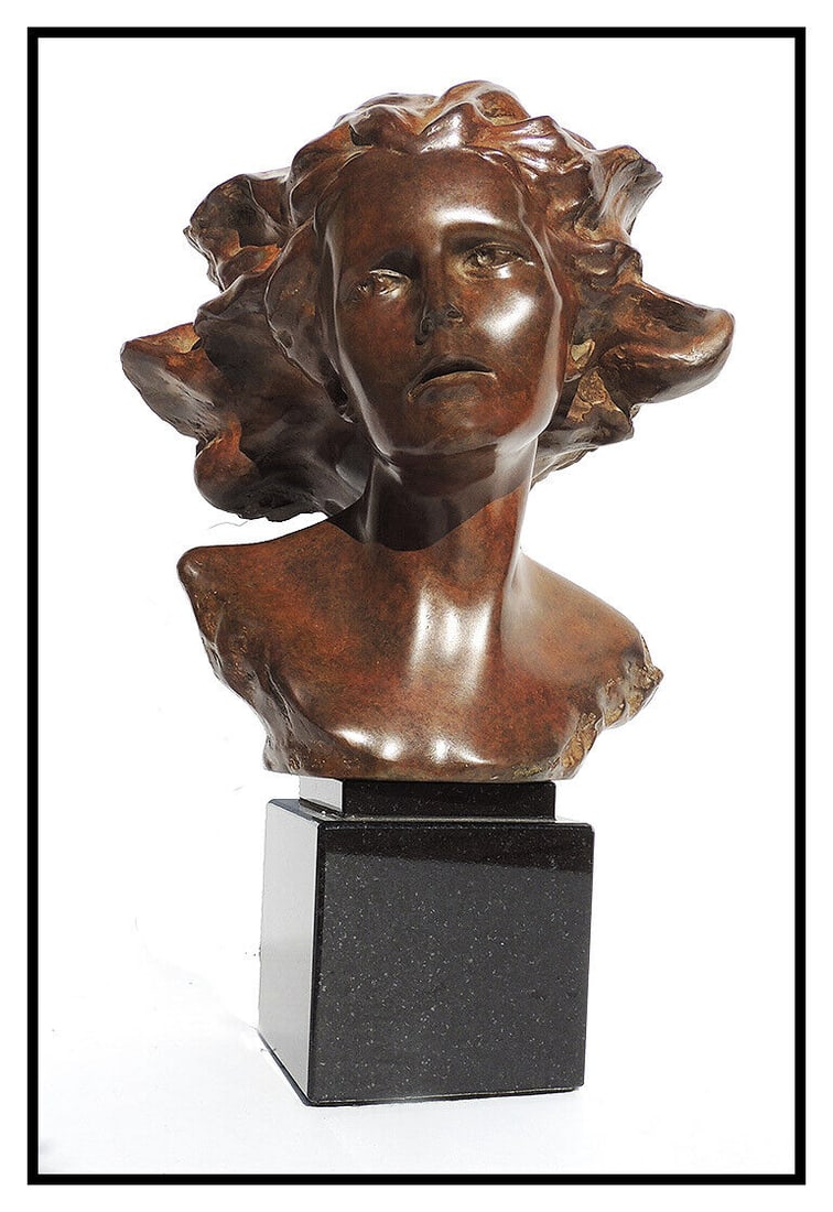 Frederick Hart Bronze Sculpture Signed Awakenings Female Bust Full Round Artwork (1 of 4)