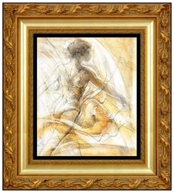 Peter Nixon Original Painting Acrylic On Canvas Ballet Dancer Signed Framed Art