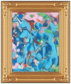 Carl Holty Original Female Figurative Oil Painting On Canvas Board Signed Framed