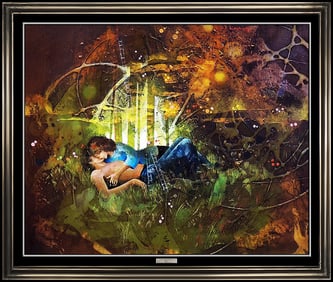 Yankel Ginzburg Original Painting Oil On Canvas Signed Abstract Figurative Art