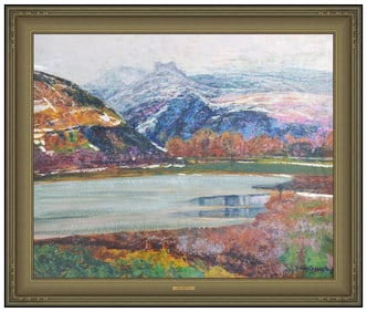Victor Charreton Landscape Original Oil Painting On Board Signed Framed Artwork