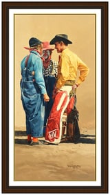 Ray Swanson Original Oil Painting On Canvas Cowboy Western Signed Framed Artwork