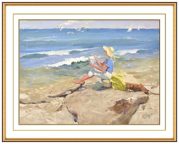 Al Buell Original Seascape Portrait Oil Painting On Canvas Signed Framed Artwork