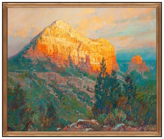 Alan Wolton Large Original Oil Painting On Canvas Signed Western Landscape Art