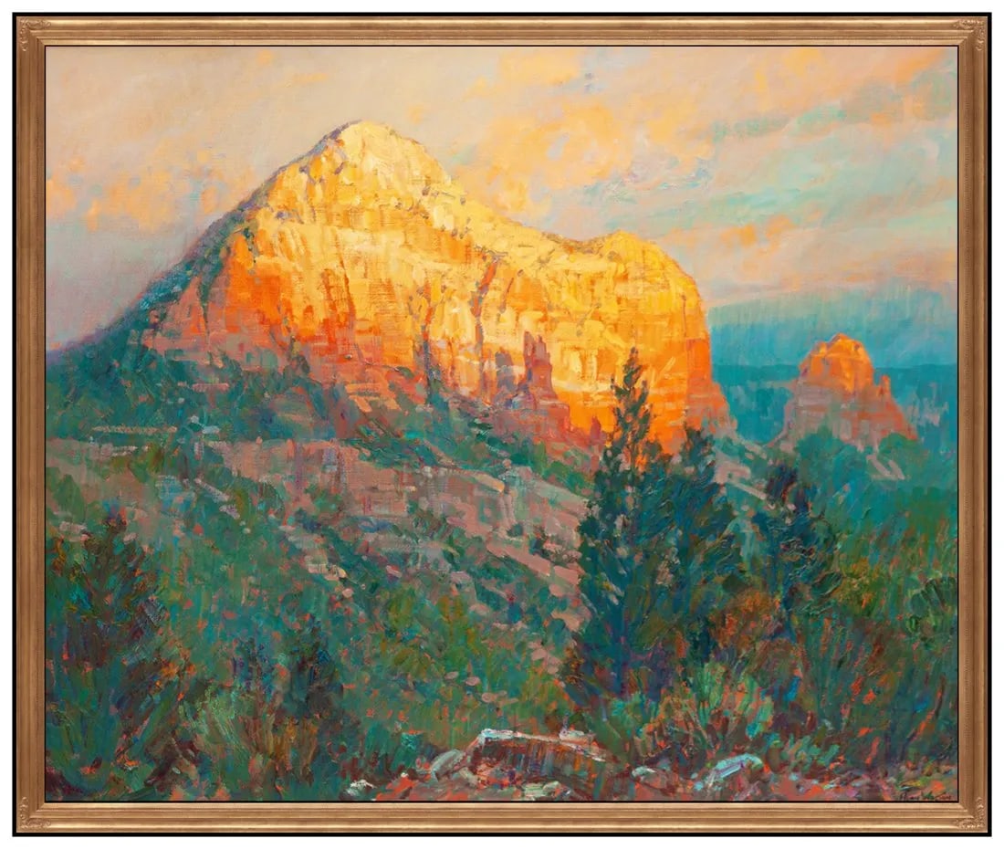 Alan Wolton Large Original Oil Painting On Canvas Signed Western Landscape Art (1 of 5)