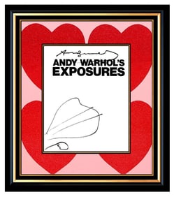 Andy Warhol Original Ink Drawing Heart Rare Signed Twice Pop Art Painting Framed