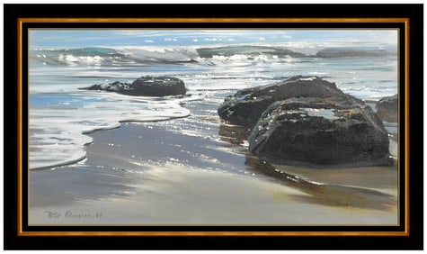 Peter Ellenshaw Entirely Original Oil Painting On Canvas Signed Seascape Framed