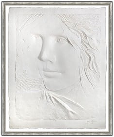 Frank Gallo Original Cast Paper Relief Sculpture Secrets Hand Signed Framed Art