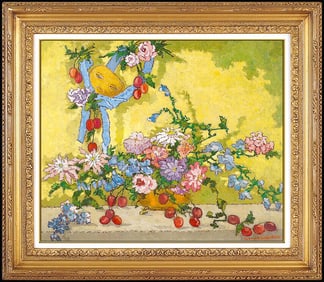 Suzanne Eisendieck Original Oil Painting On Canvas Signed Still Life Flowers Art