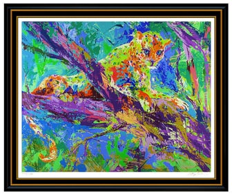 Leroy Neiman Serengeti Leopard Serigraph Hand Signed & Numbered Animal Art Large