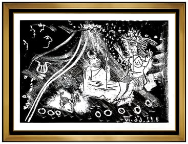 Pablo Picasso Le Cocu Magnifique Etching Portrait Authentic Cubism Framed Art