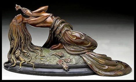 Erte Signed Bronze Sculpture Perfume Original Romain De Tirtoff Art Antique Rare