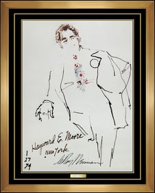 Leroy Neiman Original Color Ink Drawing Hand Signed Hayward Moore Authentic Art