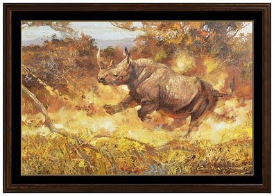 Dennis P. Anderson Original Oil Painting On Board Wildlife Animal Signed Large