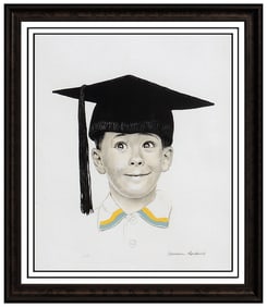 Norman Rockwell Saturday Evening Post Lithograph Big Day Signed Illustration