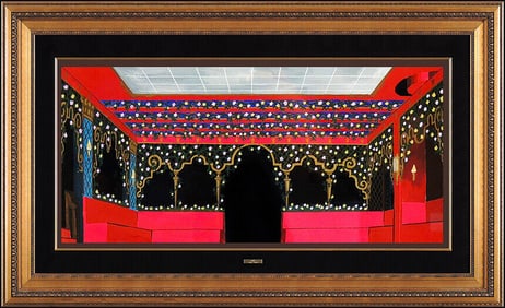 Erte Original Gouache Painting Set Design Art Deco Romain Tirtoff