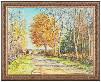 Mildred Gehman Oil Painting On Board Signed Original Nature Landscape Framed Art