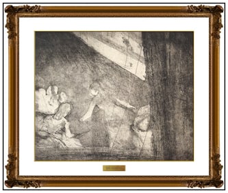 Edgar Degas Original Etching Aquatint Drypoint Aux Ambassadeurs Framed Artwork