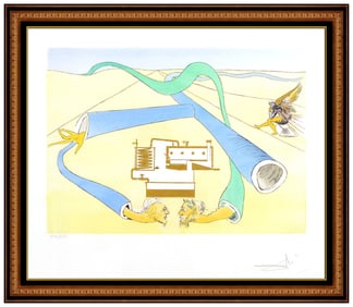 Salvador Dali Catalytic Cracker Hand Signed Etching Hommage To Da Vinci Artwork