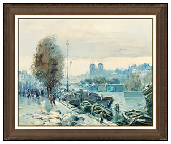 Omar Malva Large Original Painting Oil On Canvas Signed French Landscape Artwork