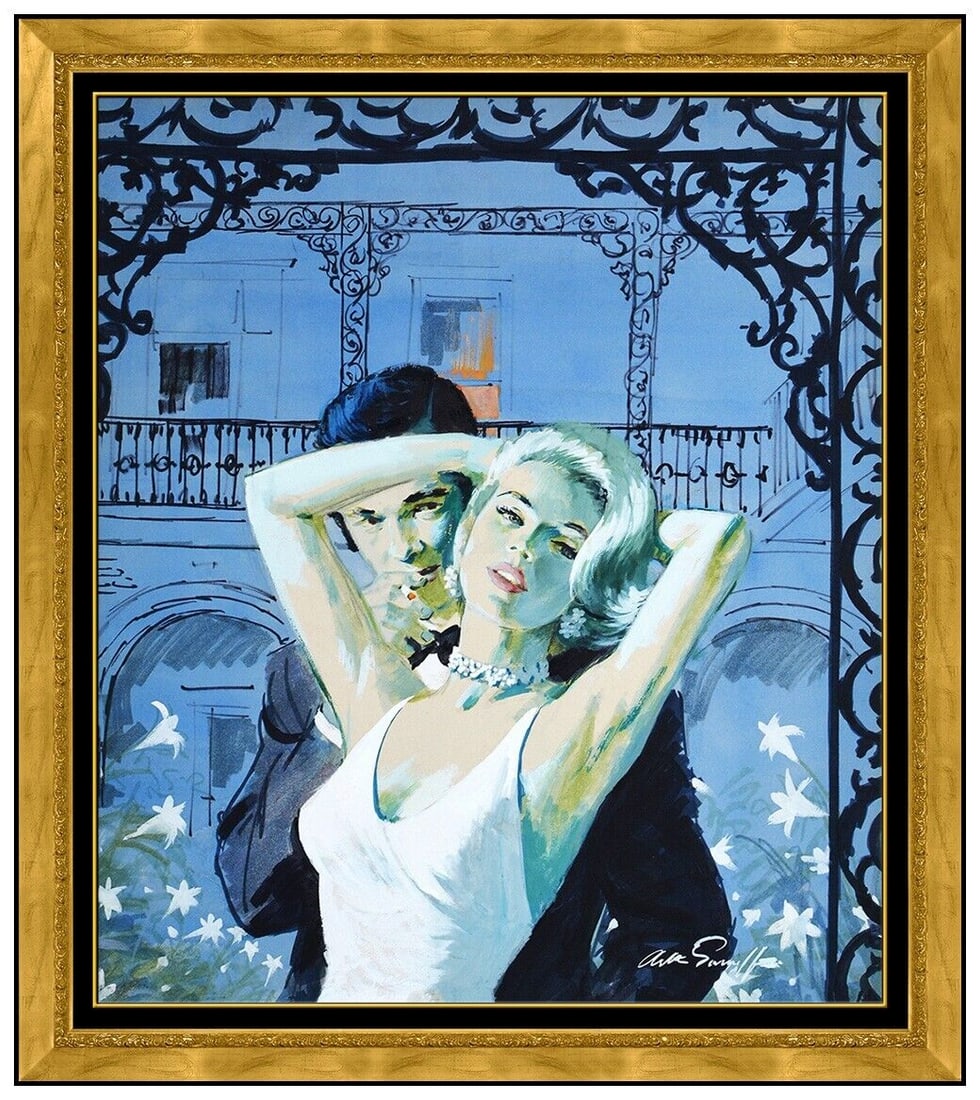 Arthur Sarnoff Original Gouache Painting Signed Illustration Figure Framed Art (1 of 4)