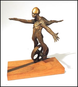 Ted Gall Original Bronze Industrial Sculpture Hand Signed Abstract Modern Art