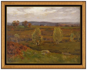 Charles Warren Eaton Original Oil Painting On Canvas Board Landscape Signed Art