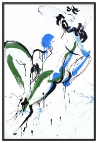 Norman Bluhm Large Original Painting Acrylic Abstract Modern Hand Signed Framed