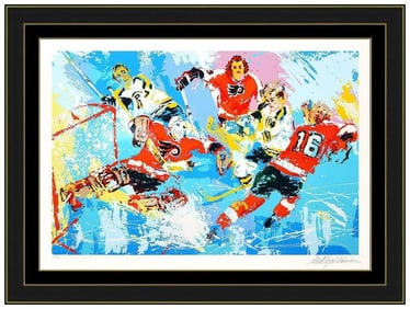 Leroy Neiman Serigraph Philadelphia Flyers Hand Signed Sports Hockey Framed Art