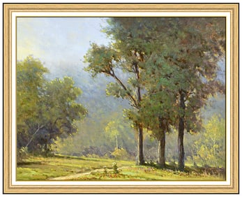 Jerry Ruthven Original Oil Painting On Board Signed Nature Tree Landscape Art