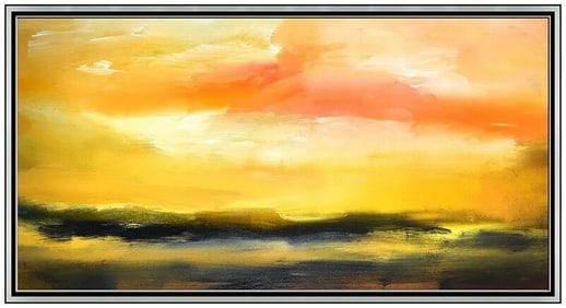 Luc Leestemaker Large Original Acrylic Painting On Canvas Landscape Signed Art