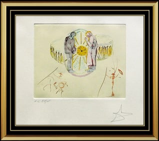 Salvador Dali Original Color Etching Hand Signed Surreal Art Cycles Of Life