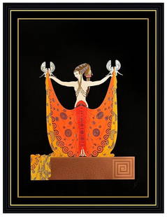 Erte Large Embossed Color Serigraph Venus Hand Signed Female Figurative Art Deco: This lot includes:Gallery COA & free domestic shipping (*insurance and international shipping for an additional charge)Artist: Erte Title: VenusMedium: SerigraphSize: 38 1/2” x 28”Framed: